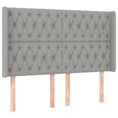 Tête de lit à LED Gris clair 147x16x118/128 cm Tissu