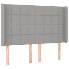 Tête de lit à LED Gris clair 147x16x118/128 cm Tissu