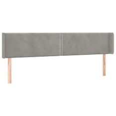 Tête de lit à LED Gris clair 163x16x78/88 cm Velours