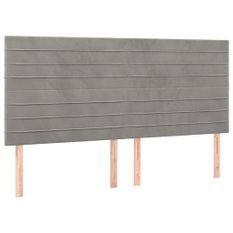 Tête de lit à LED Gris clair 180x5x118/128 cm Velours