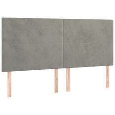 Tête de lit à LED Gris clair 180x5x118/128 cm Velours