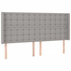 Tête de lit à LED Gris clair 203x16x118/128 cm Tissu