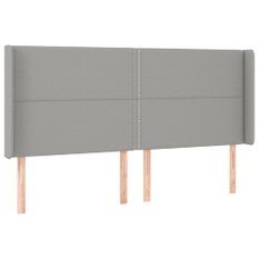 Tête de lit à LED Gris clair 203x16x118/128 cm Tissu