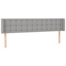 Tête de lit à LED Gris clair 203x16x78/88 cm Tissu