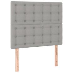 Tête de lit à LED Gris clair 80x5x118/128 cm Tissu