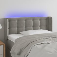 Tête de lit à LED Gris clair 83x16x78/88 cm Velours