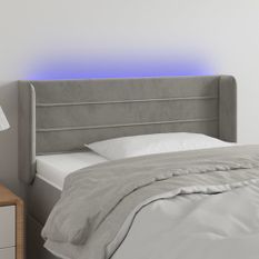 Tête de lit à LED Gris clair 93x16x78/88 cm Velours