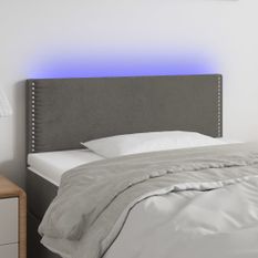 Tête de lit à LED Gris foncé 100x5x78/88 cm Velours