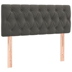 Tête de lit à LED Gris foncé 100x7x78/88 cm Velours