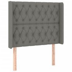 Tête de lit à LED Gris foncé 103x16x118/128 cm Tissu