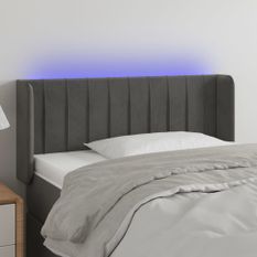 Tête de lit à LED Gris foncé 103x16x78/88 cm Velours