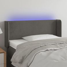 Tête de lit à LED Gris foncé 103x16x78/88 cm Velours