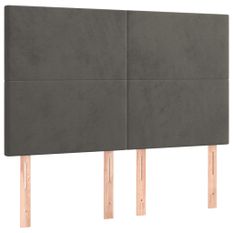 Tête de lit à LED Gris foncé 144x5x118/128 cm Velours
