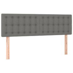 Tête de lit à LED Gris foncé 144x5x78/88 cm Tissu