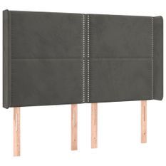 Tête de lit à LED Gris foncé 147x16x118/128 cm Velours