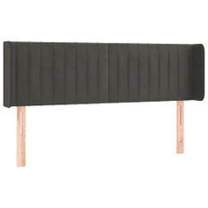 Tête de lit à LED Gris foncé 147x16x78/88 cm Velours