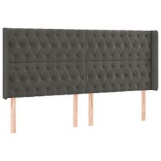 Tête de lit à LED Gris foncé 183x16x118/128 cm Velours