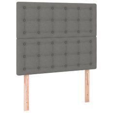 Tête de lit à LED Gris foncé 80x5x118/128 cm Tissu