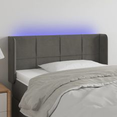 Tête de lit à LED Gris foncé 93x16x78/88 cm Velours