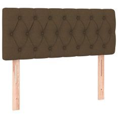 Tête de lit à LED Marron foncé 100x7x78/88 cm Tissu