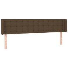 Tête de lit à LED Marron foncé 163x16x78/88 cm Tissu