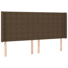 Tête de lit à LED Marron foncé 183x16x118/128 cm Tissu