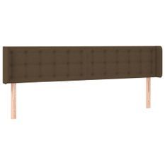 Tête de lit à LED Marron foncé 183x16x78/88 cm Tissu