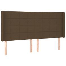 Tête de lit à LED Marron foncé 203x16x118/128 cm Tissu