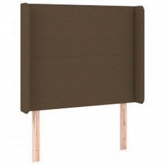Tête de lit à LED Marron foncé 93x16x118/128 cm Tissu