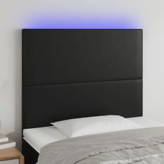 Tête de lit à LED Noir 100x5x118/128 cm Similicuir