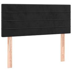 Tête de lit à LED Noir 100x5x78/88 cm Velours