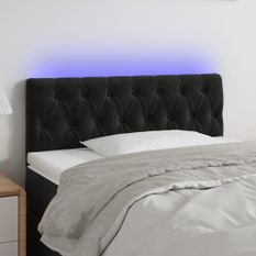 Tête de lit à LED Noir 100x7x78/88 cm Velours