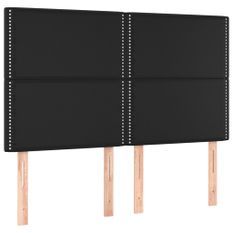 Tête de lit à LED Noir 144x5x118/128 cm Similicuir