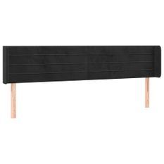 Tête de lit à LED Noir 183x16x78/88 cm Velours