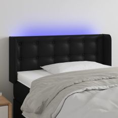 Tête de lit à LED Noir 93x16x78/88 cm Similicuir