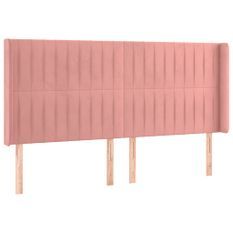 Tête de lit à LED Rose 183x16x118/128 cm Velours