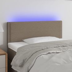 Tête de lit à LED Taupe 100x5x78/88 cm Tissu