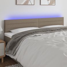 Tête de lit à LED Taupe 180x5x78/88 cm Tissu