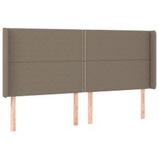 Tête de lit à LED Taupe 183x16x118/128 cm Tissu