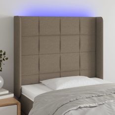 Tête de lit à LED Taupe 93x16x118/128 cm Tissu