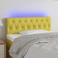 Tête de lit à LED Vert 100x7x78/88 cm Tissu