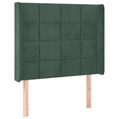 Tête de lit à LED Vert foncé 103x16x118/128 cm Velours
