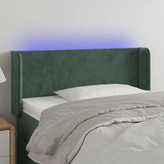 Tête de lit à LED Vert foncé 103x16x78/88 cm Velours