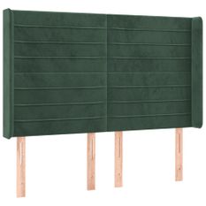 Tête de lit à LED Vert foncé 147x16x118/128 cm Velours