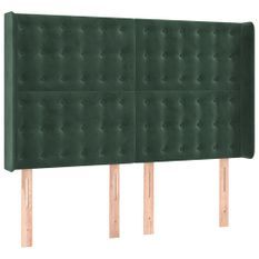 Tête de lit à LED Vert foncé 147x16x118/128 cm Velours