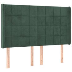 Tête de lit à LED Vert foncé 147x16x118/128 cm Velours