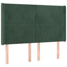 Tête de lit à LED Vert foncé 147x16x118/128 cm Velours