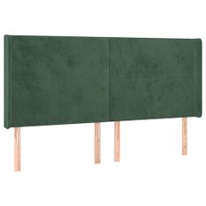 Tête de lit à LED Vert foncé 163x16x118/128 cm Velours