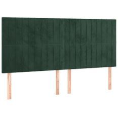 Tête de lit à LED Vert foncé 200x5x118/128 cm Velours