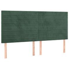 Tête de lit à LED Vert foncé 200x5x118/128 cm Velours